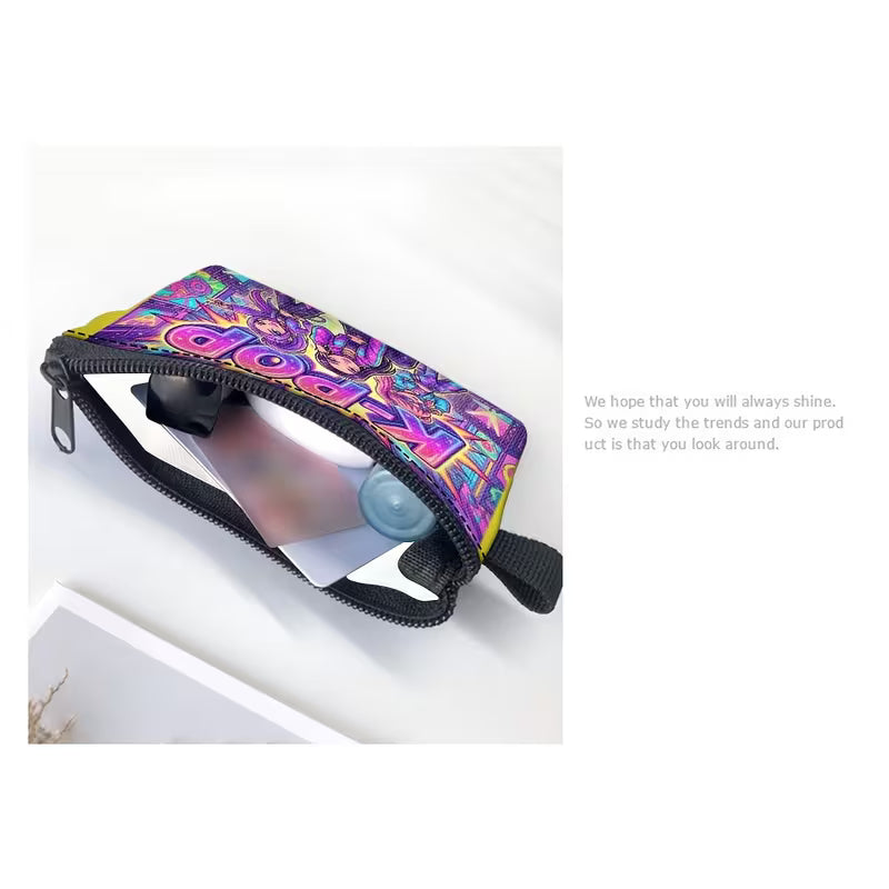 Kawaii Anime Girls Pouch – Cute Aesthetic Zipper Makeup & Pencil Case for Girls