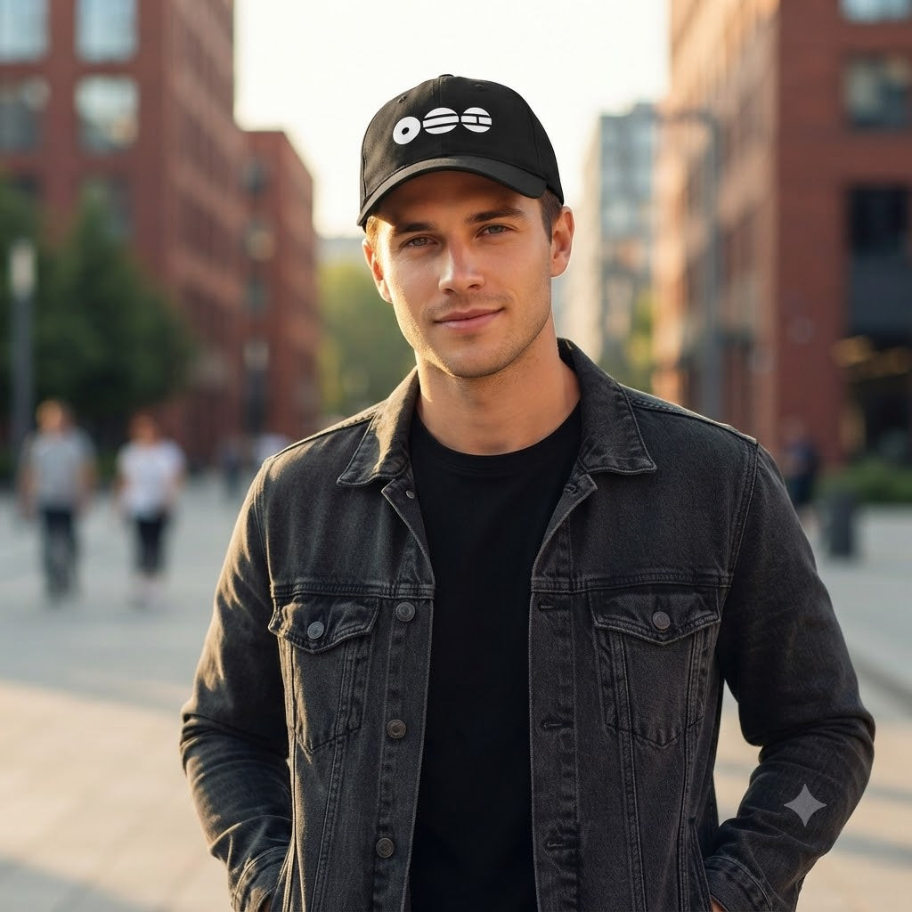 Minimal ARIRANG Black Baseball Cap | Korean Fashion Adjustable Unisex Cap