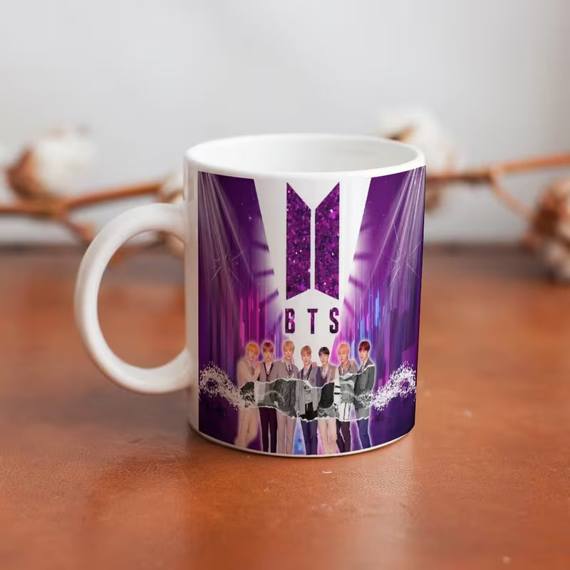 BTS Purple Galaxy Ceramic Mug – Standard 11oz K-Pop Fan Coffee & Tea Cup