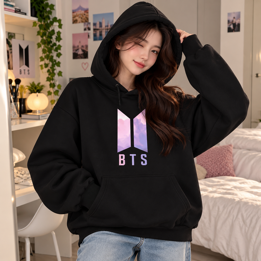 Bts Black Fleece Hoodie For Army Fans Premium quality