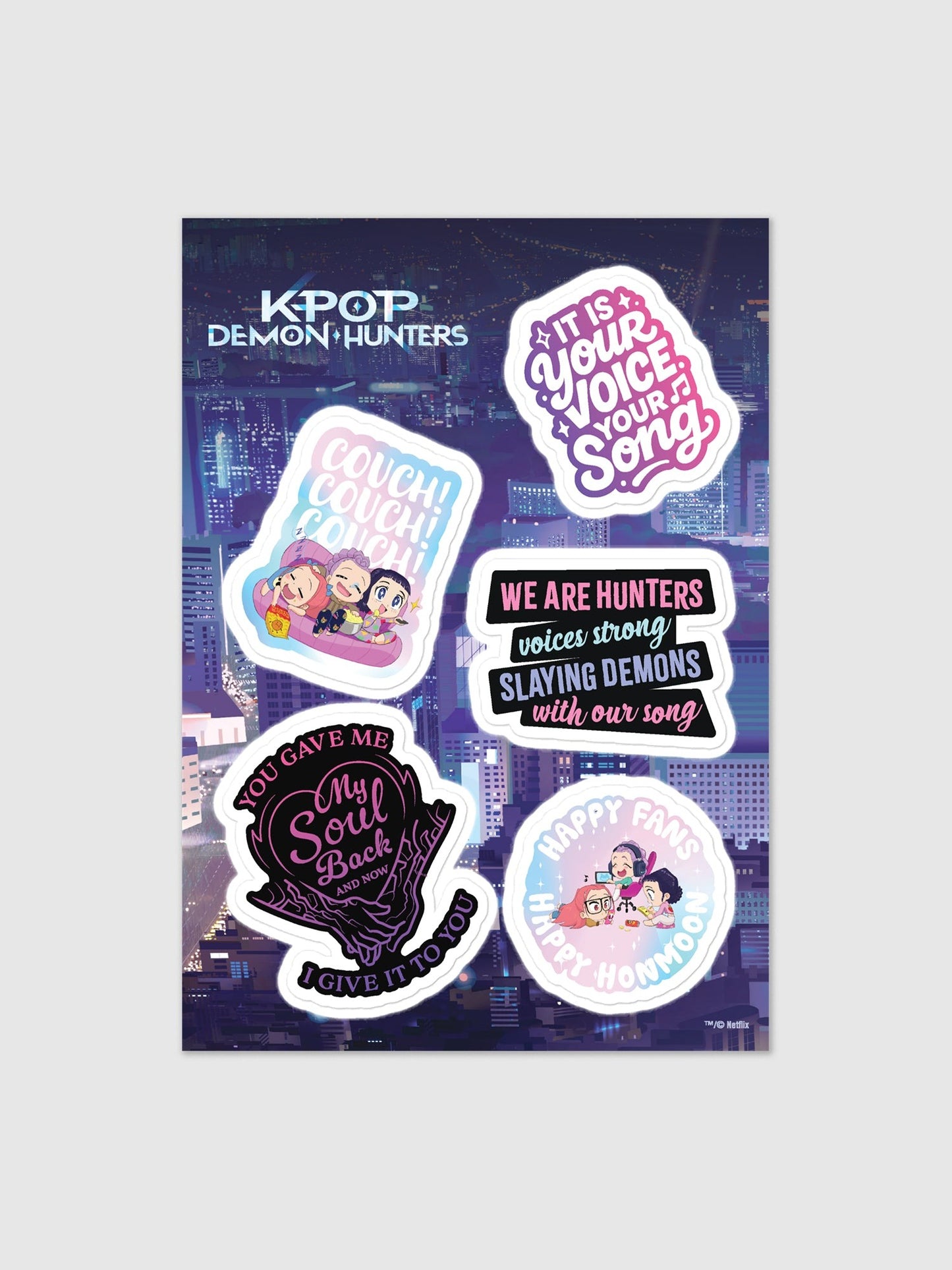 KPop Demon Hunters HUNTR/X Fandome Sticker Sheet