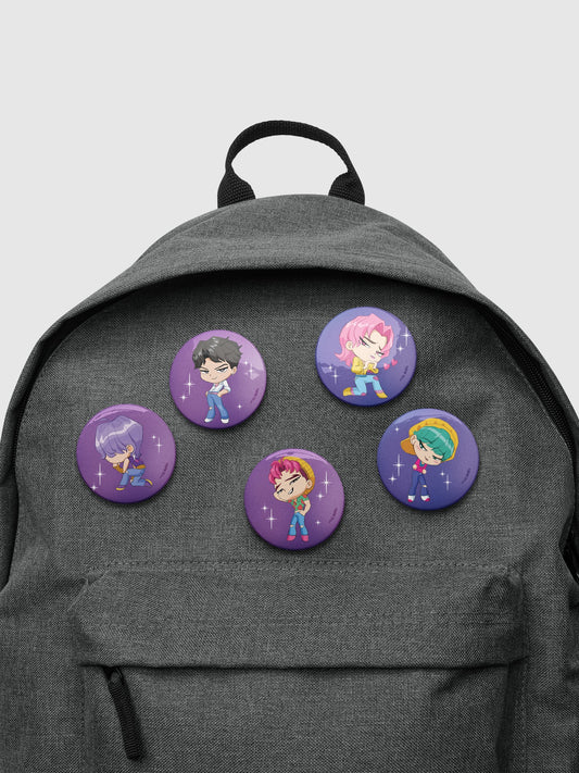 KPop Demon Hunters Chibi Saja Boys Soda Pop Pin Set