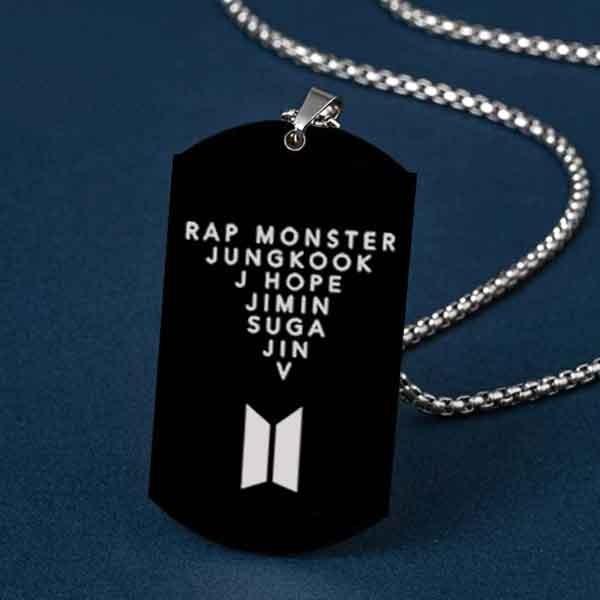 Bts Member Dog Tag Pendant For Kpop Fans - Main Image
