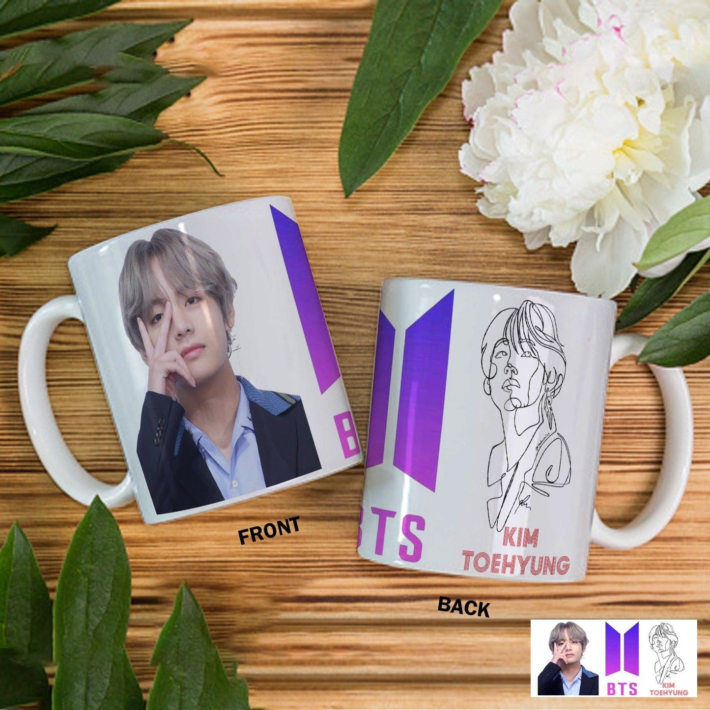 BTS V Mug For K-pop Trendy Bangtan Boys Ceramic Cup - Kpop Store Pakistan