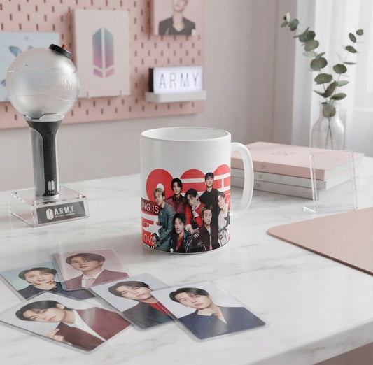 Arirang BTS Mug | Arirang BTS Logo & Group Printed Ceramic Cup | BTS Gift