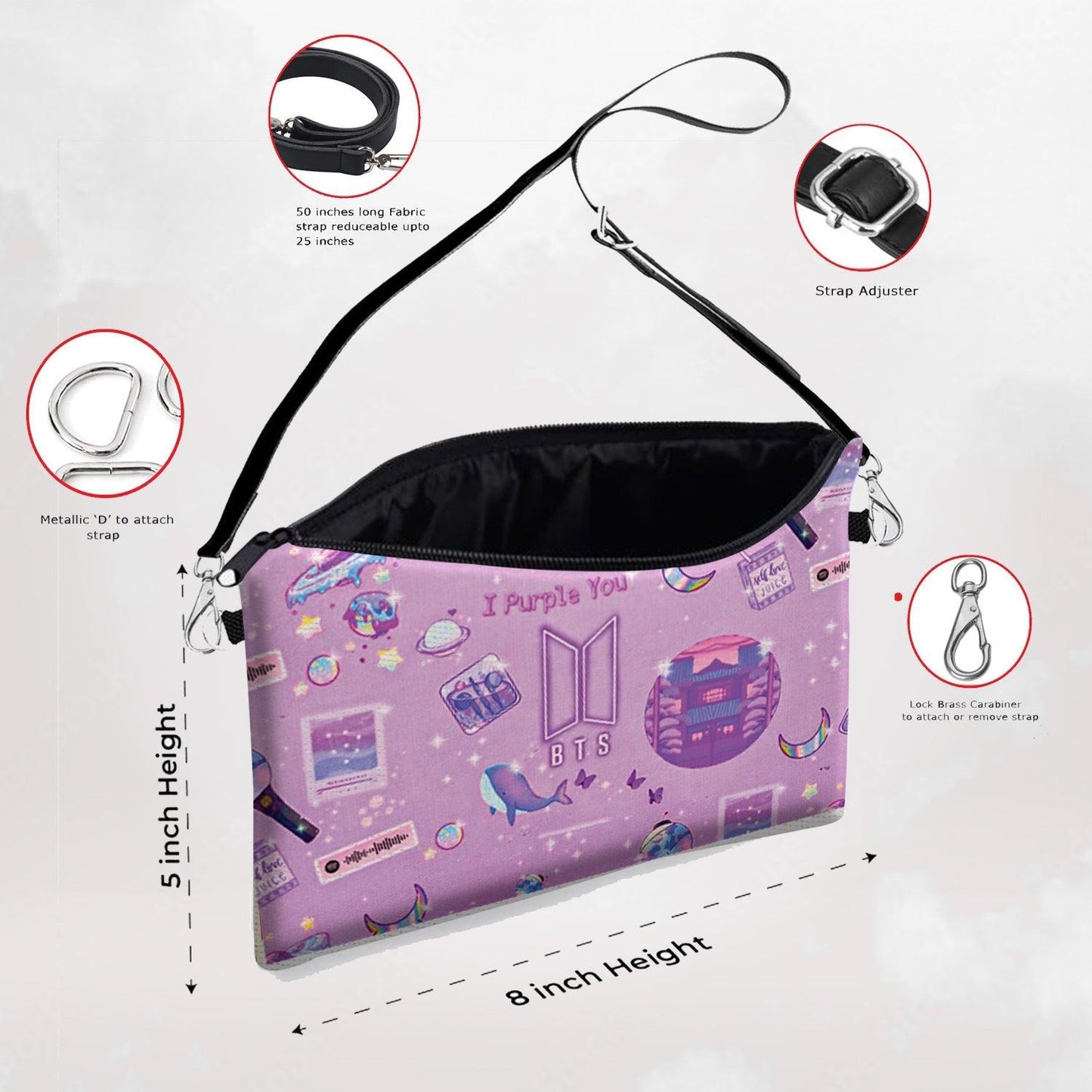 I Purple You Shoulder Bag For Bts Army Fans - Kpop Store Pakistan