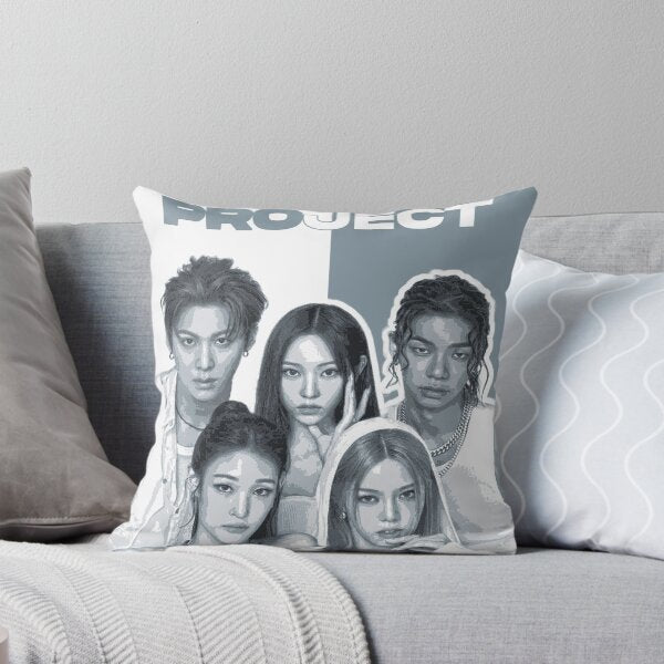 All Day Project Kpop Cushion – Blue Tone Aesthetic Print
