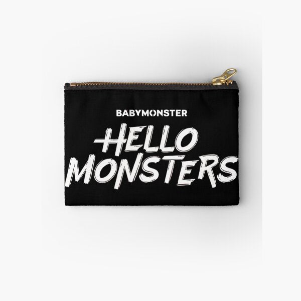 BabyMonster Kpop Zipper Pouch – Hello Monsters Typography Print