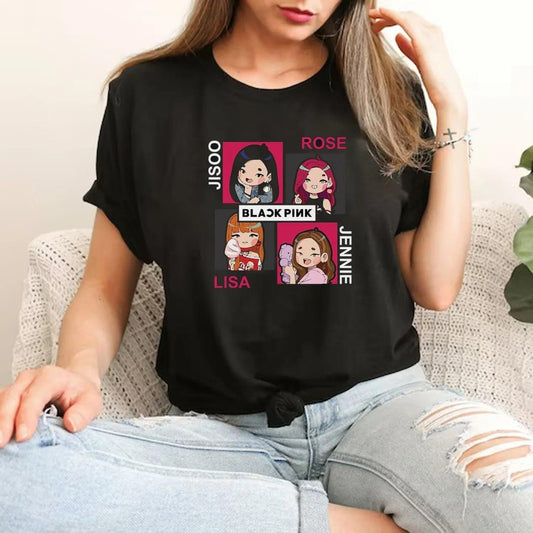 Whimsical Blackpink TShirt For K-pop Blink Fans (Digital Printed Tee) - Kpop Store Pakistan