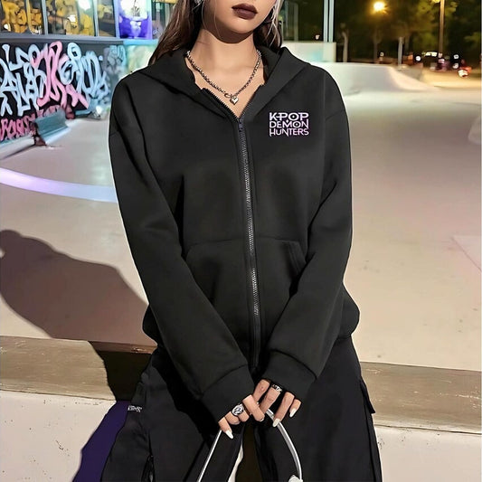 Demon Hunters Zipper Hoodies Streetwear Kpop Designer Hoods