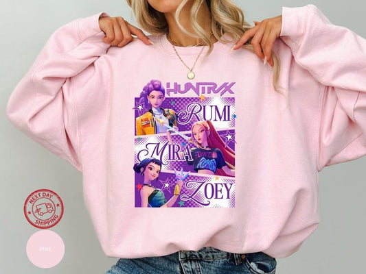 Demon Hunters Sweatshirts Korean pop Sweatshirt, Huntrix Kpop Shirt, Demon Hunter Merch