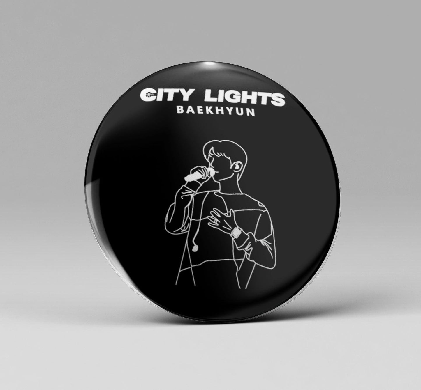 EXO BAEKHYUN ‘CITY LIGHTS’ Album Art Badge - Kpop Store Pakistan