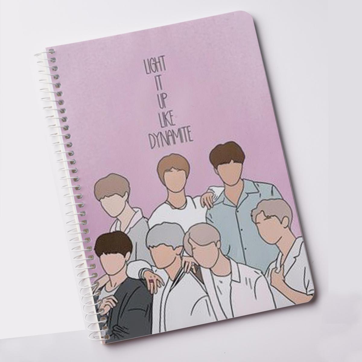 BTS Notebook Dynamite Design Digital Printed (A5) - Kpop Store Pakistan