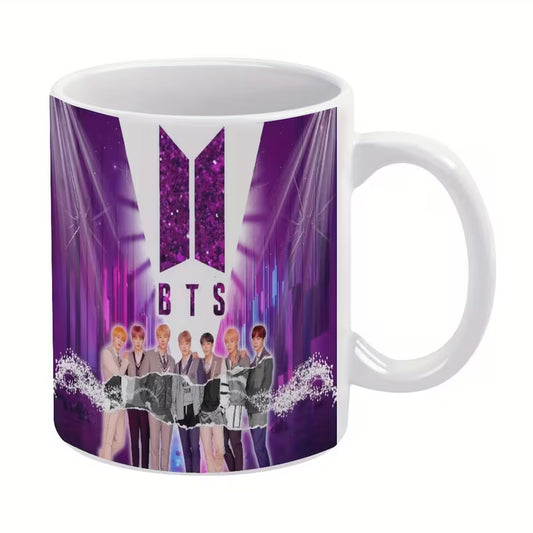 BTS Purple Galaxy Ceramic Mug – Standard 11oz K-Pop Fan Coffee & Tea Cup
