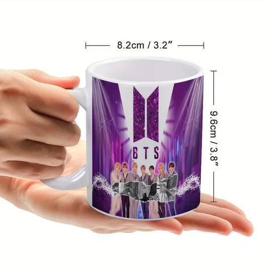BTS Purple Galaxy Ceramic Mug – Standard 11oz K-Pop Fan Coffee & Tea Cup