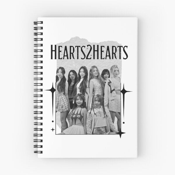 Hearts2Hearts Kpop Notebook - Group Photocard Design