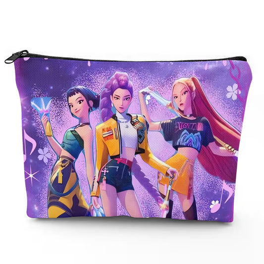 Purple K-Pop Inspired Cosmetic Pouch | Girl Squad Aesthetic Makeup Bag