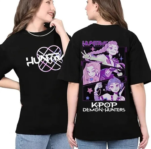 KPop Demon Hunters T-shirt Women Fashion Casual Shirt Short Sleeve Harajuku Hip Hop KPop Demon Hunters Tees