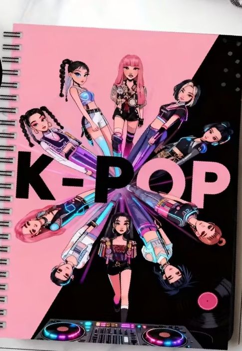 "K-Pop Girl Group Aesthetic Spiral Notebook - Trendy Anime Art Journal"