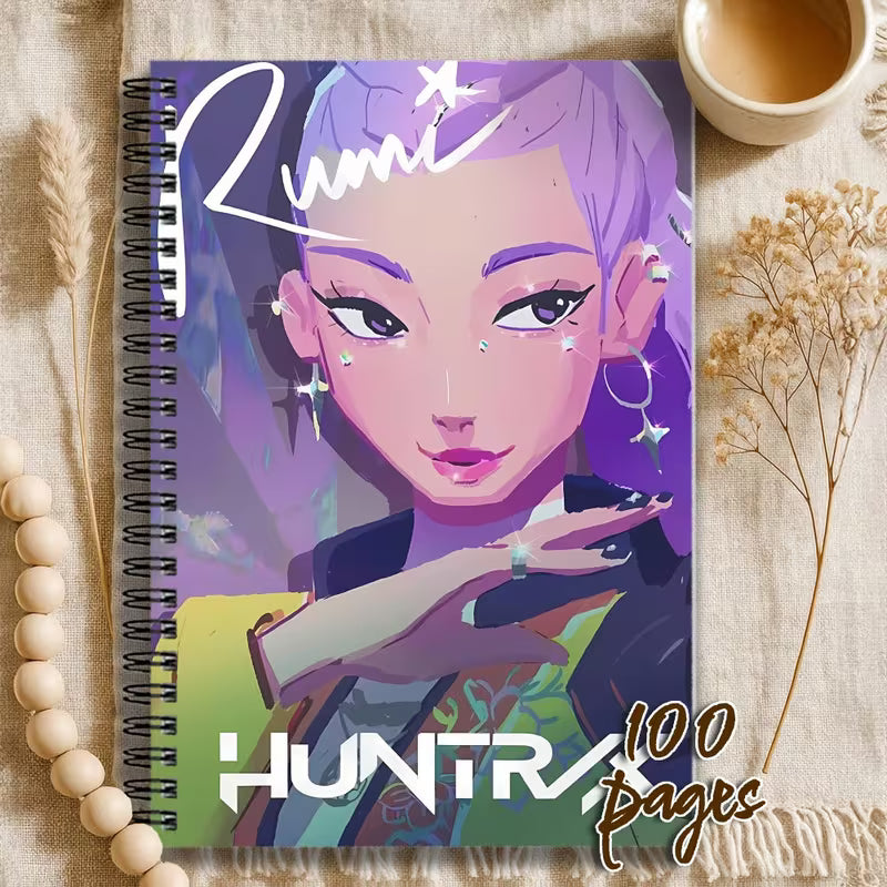 Rumi Anime Aesthetic Spiral Notebook – Purple Dreamy