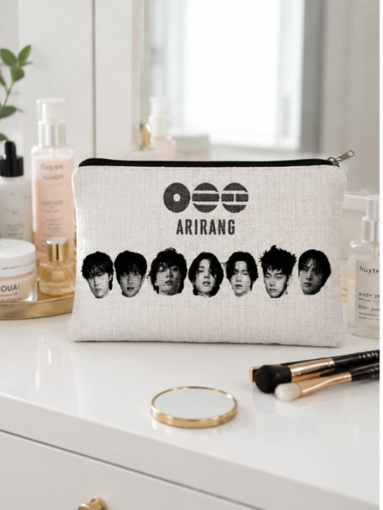 ARIRANG Printed Canvas Makeup Pouch – K-pop Cosmetic  Travel Zipper Pouch