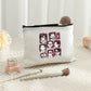 Korean Chibi Style Canvas Zipper Pouch – Aesthetic Makeup & Travel