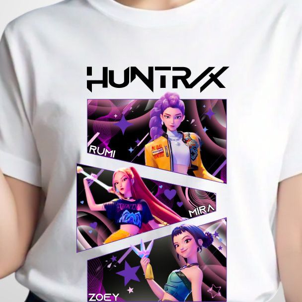 Huntrix K-Pop White Graphic T-Shirt Edition 3