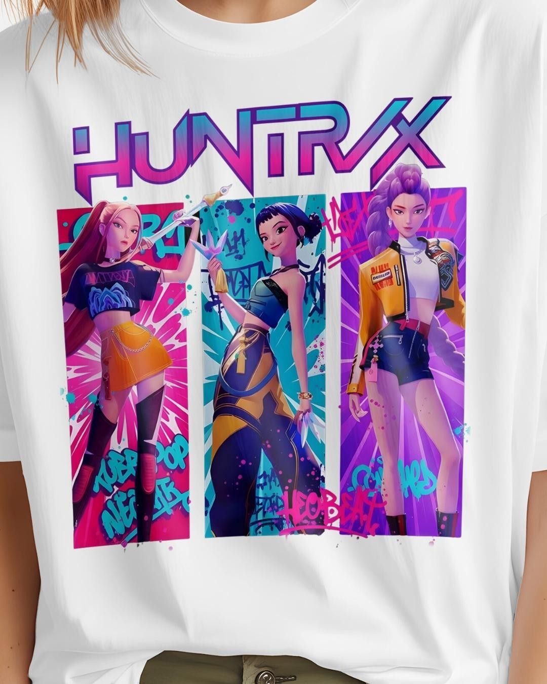 Huntrix K-Pop White Graphic T-Shirt Edition 6