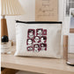 Korean Chibi Style Canvas Zipper Pouch – Aesthetic Makeup & Travel