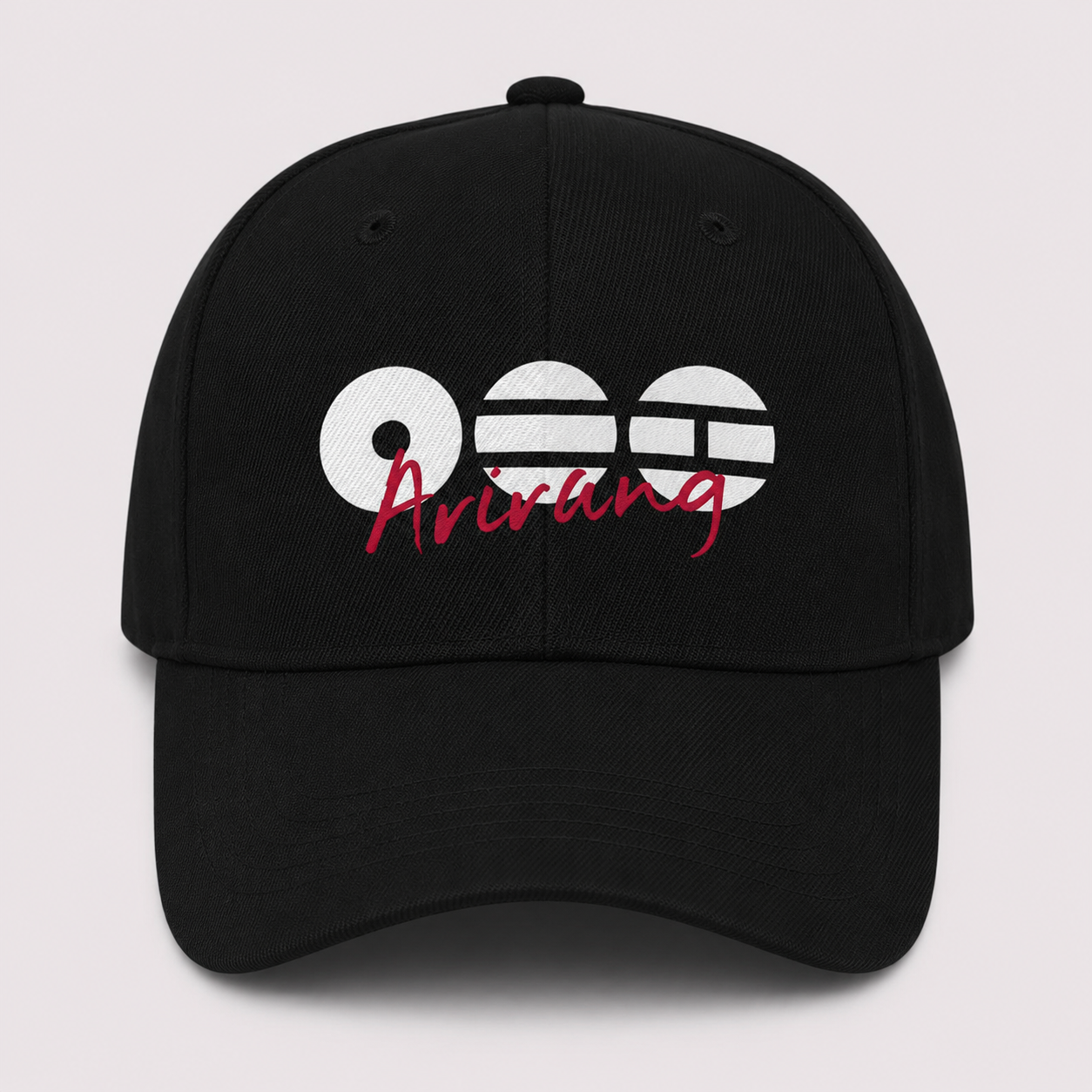 ARIRANG Signature Black Cap for Men & Women | Korean Style Adjustable Baseball Hat