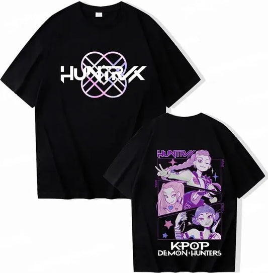 KPop Demon Hunters T-shirt Women Fashion Casual Shirt Short Sleeve Harajuku Hip Hop KPop Demon Hunters Tees