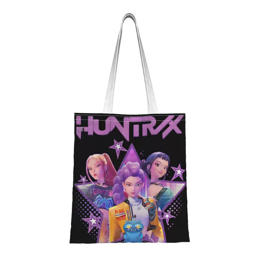 Neon Girl Squad Tote Bag - Vibrant K-Pop Inspired Reusable Bag