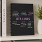 BTS Lines Notebook – Kpop Merchandise | A5 Spiral Journal for BTS Fans