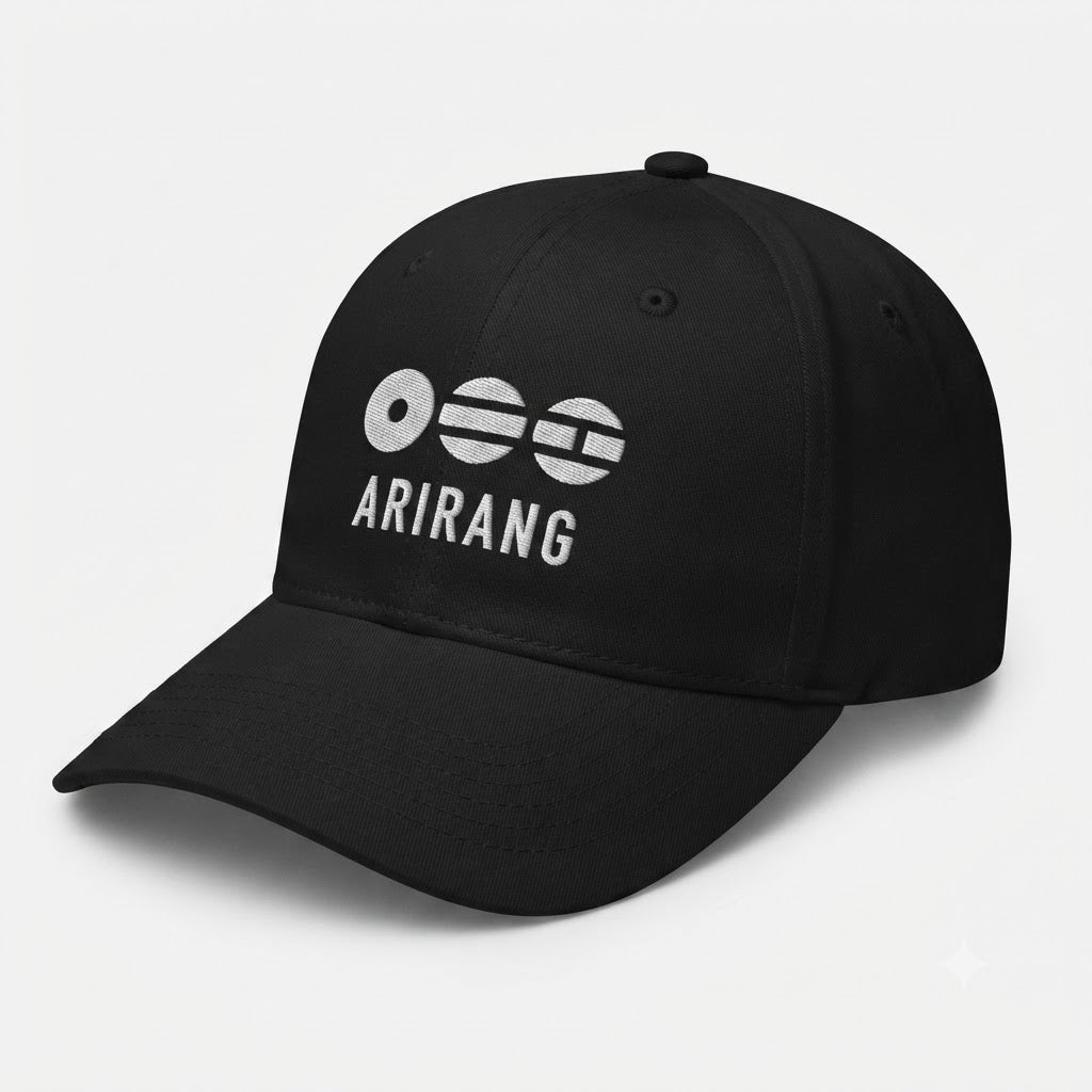 ARIRANG Black Baseball Cap for Men & Women | Korean K-Pop Adjustable Cotton Cap |