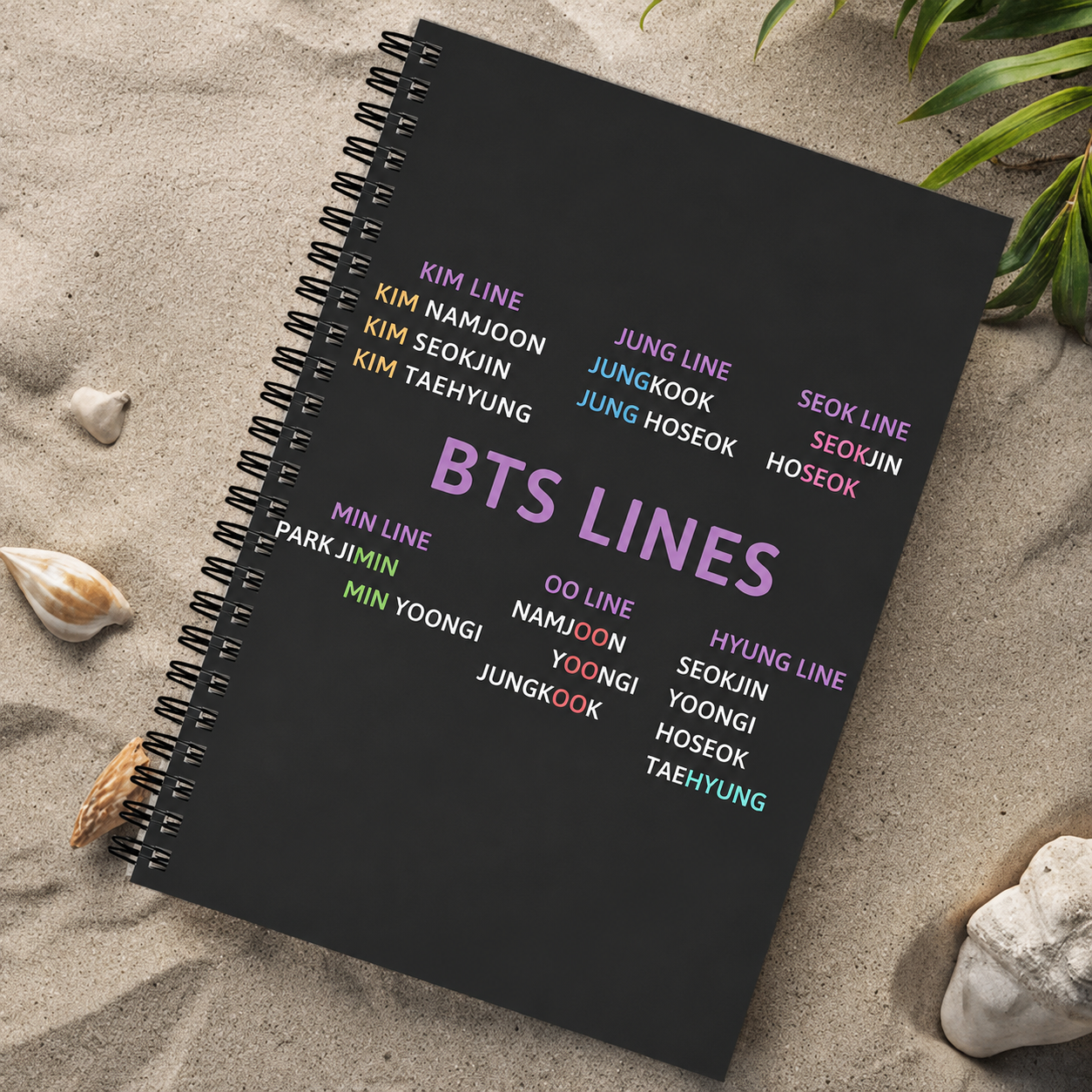 BTS Lines Notebook – Kpop Merchandise | A5 Spiral Journal for BTS Fans
