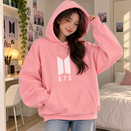 BTS Pink Hoodie For Kpop Fans