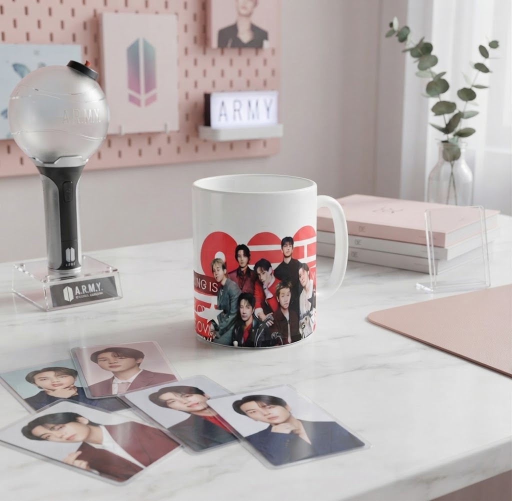 Arirang BTS Mug | Arirang BTS Logo & Group Printed Ceramic Cup | BTS Gift