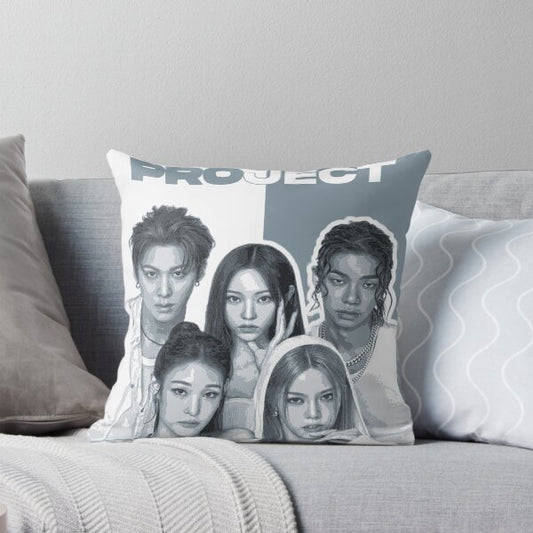 All Day Project Kpop Cushion – Blue Tone Aesthetic Print
