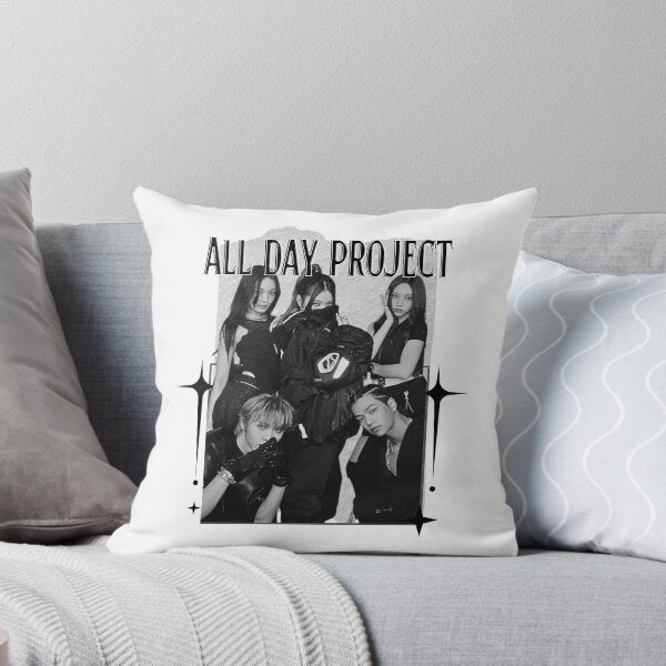 All Day Project Kpop Cushion – Black & White Group Photo Print