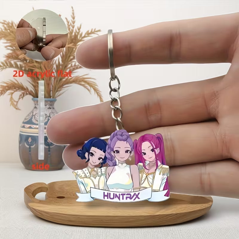 Kawaii Anime Girl Acrylic Keychain | Cute 2D K-Pop Girl Group Keyring | Gift for Kpop Lovers