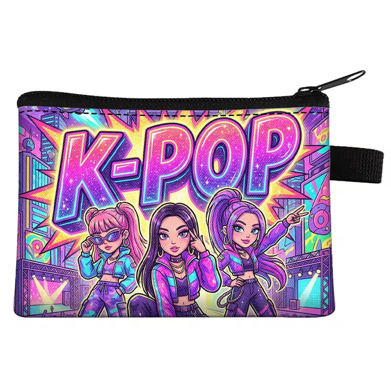 Kawaii Anime Girls Pouch – Cute Aesthetic Zipper Makeup & Pencil Case for Girls