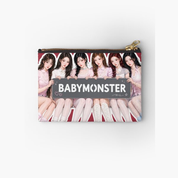 BabyMonster Kpop Zipper Pouch – Pastel Group Photo Print