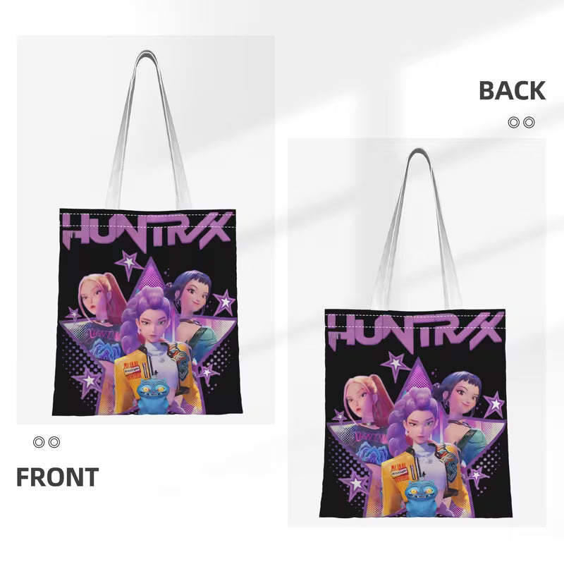 Neon Girl Squad Tote Bag - Vibrant K-Pop Inspired Reusable Bag