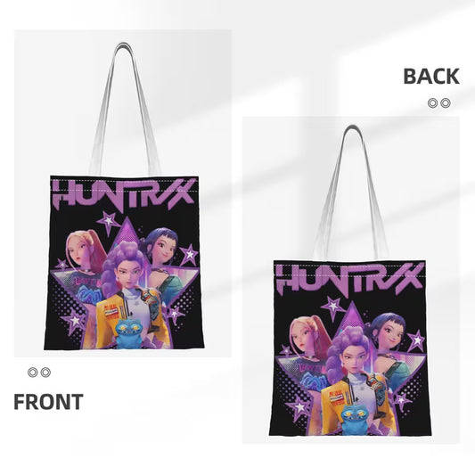 Neon Girl Squad Tote Bag - Vibrant K-Pop Inspired Reusable Bag