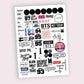 BTS Sticker Sheet for KPOP Army Uncut - Kpop Store Pakistan