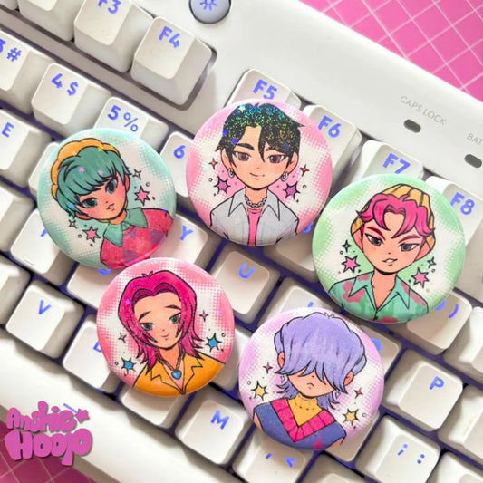 Kpop Saja Boys Badges for Boys and Girls Demon Hunter Fans (Pack of 5)