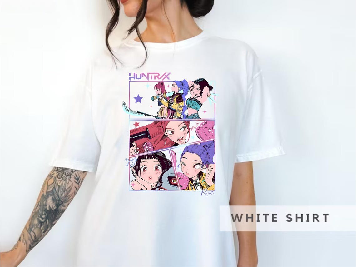 Kpop Demon Hunters Shirt Girl T-Shirt, Kpop idol Mira, Rumi, Joey Shirt