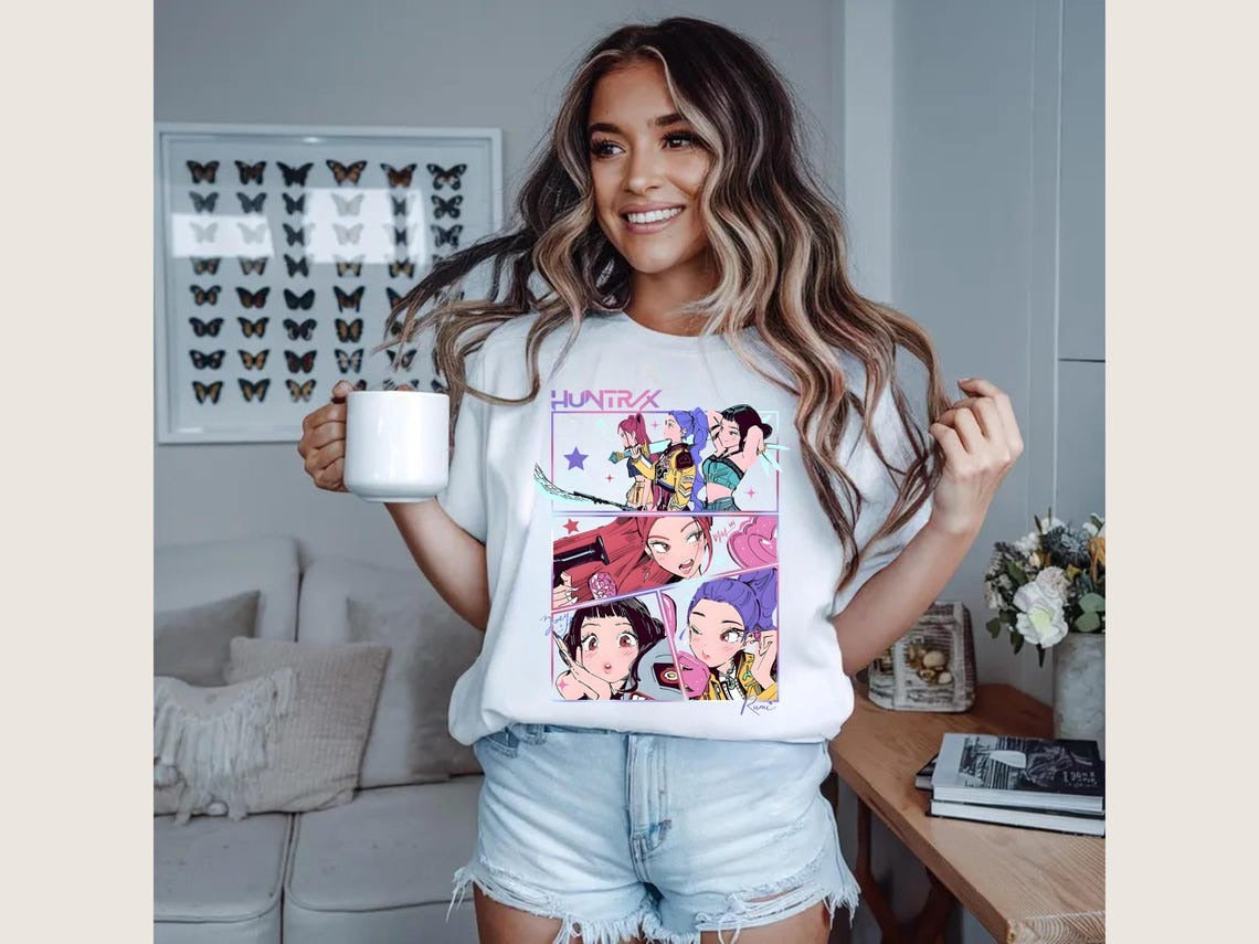 Kpop Demon Hunters Shirt Girl T-Shirt, Kpop idol Mira, Rumi, Joey Shirt