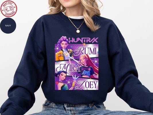 Demon Hunters Sweatshirts Korean pop Sweatshirt, Huntrix Kpop Shirt, Demon Hunter Merch