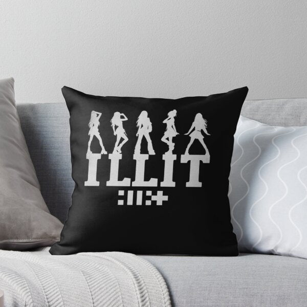 ILLIT Kpop Cushion – Monochrome Portrait Print